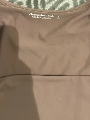 Abercrombie & Fitch Taupe Square-Neck Long Sleeve Bodysuit thumbnail 3