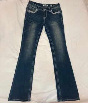 Charme Y2K Embellished Dark Wash Bootcut Jeans Size 27 thumbnail 2