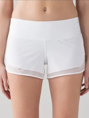 Lululemon Mind Over Miles Short White Size 6 Preppy Coastal Low Rise Workout thumbnail 2