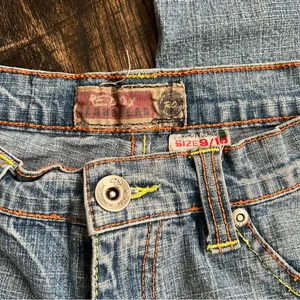 Red Ox Y2K Floral Embroidered Light Blue Flare Jeans 28 youth 9/10 Boho Indie thumbnail 4
