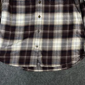 Carhartt Brown Plaid Button Down Flannel Shirt Womens Large Outdoor workwear thumbnail 9