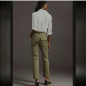 Anthropologie Pilcro Utility Slim Straight Leg Pants olive Green 32 thumbnail 2