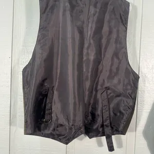 Shebang Brown Leather Vest Size 2X EUC thumbnail 4