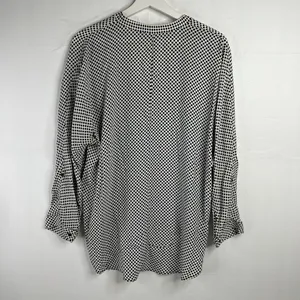 Zara Woman Size L Blouse Black Polka Dot Tie Neck Long Sleeve Flowy Long‎ Sleeve thumbnail 10