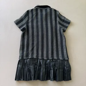 woven striped pleated dress thumbnail 7