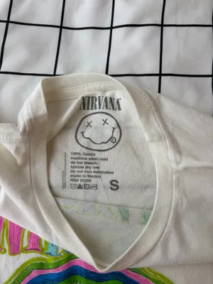 Tilly's Woman’s Colorful Smiley Nirvana Baby Tee, Size S, Cropped. thumbnail 3