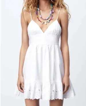 Zara White Ruffle Dress thumbnail 2