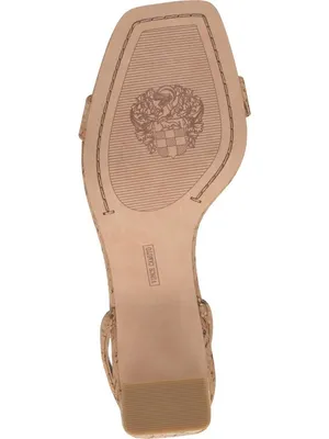 NWT Vince Camuto Hamda Ankle Strap High Heel Sandals Natural Brown / Gold 8.5M thumbnail 6