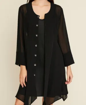 Dark Academia Vintage Chiffon Shirt Dress Witchy Whimsigoth Vampy Dolce Sz Med thumbnail 1