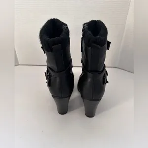 Call It Spring Boots Womens Ankle Booties Black Leather Block Heels thumbnail 4