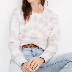 Madewell Tie-Dye Crop Crewneck Sweatshirt in Ashen Silver - Size Medium . thumbnail 1