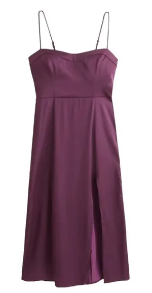 Abercrombie & Fitch Camille Midi Dress in Dark Purple, Size M​​ thumbnail 1