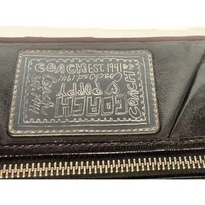 Coach Poppy Black Patent Zip-Around Wallet Wristlet featuring thumbnail 3