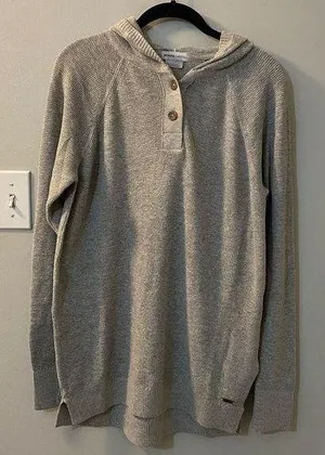 Prana Milani tunic size small. Waffle knit hooded sweater. Athletic grey NWT thumbnail 1