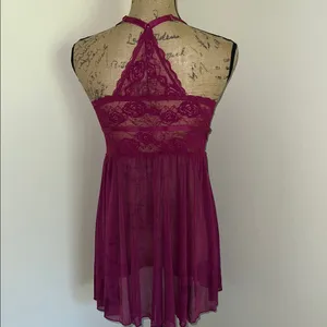 Chic Purple Halter Lingerie Size XL thumbnail 3