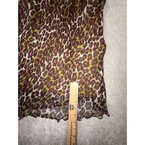 Trina‎ Turk leopard print dress V-neckline silk dress 8 Midi Gathered Waist thumbnail 9