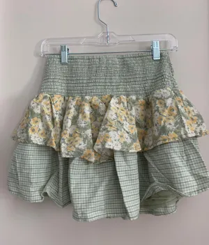 American Eagle Mixed Print Tiered Mini Skirt thumbnail 3