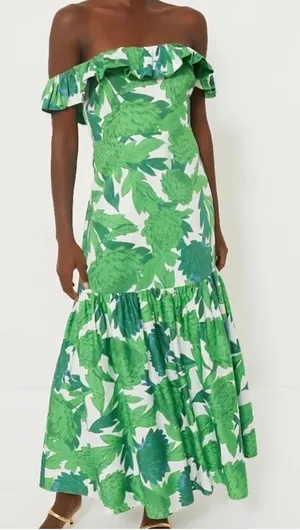 NEW Tuckernuck Hyacinth House Green Dandelion Floral Giselle Dress Size XS thumbnail 1