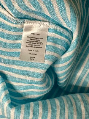 Talbots striped collared baby blue and white button up blouse, Small thumbnail 9