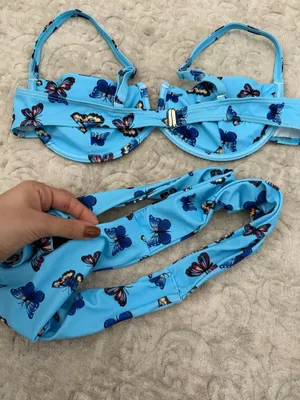 New Butterfly Bikini Set Blue Size M thumbnail 4