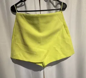 Zara Neon Lime Wrap-Front Skort thumbnail 1