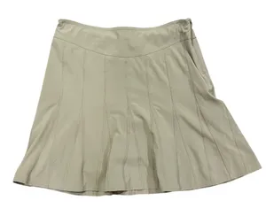 Athleta Womens Khaki Tan Pleated Athletic Skort Size 4 Side Zip Active Skirt thumbnail 1