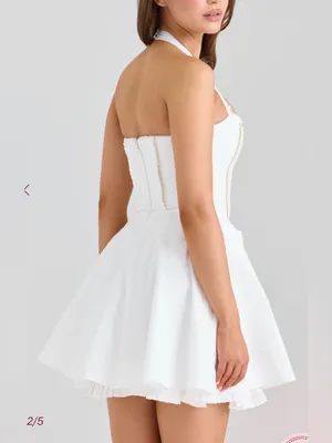 NEW HOUSE OF CB Heidi white cotton halter Minidress Sz XL thumbnail 4
