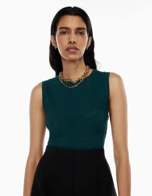 Aritzia Babaton Pointelle Top | Green | NWOT | Large thumbnail 2