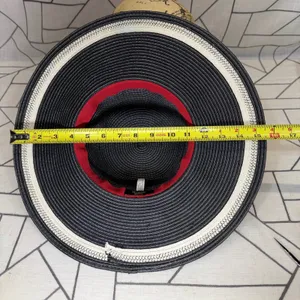Magid Hats Wide Brim Sun Hat One‎ Size Black Cream Woven Paper Floppy Straw Hat thumbnail 8
