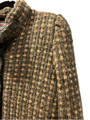 Vtg 80s Outer-Scene Quilted Knit Parka Jacket GrandmaCore Earthy Oversized Large thumbnail 4