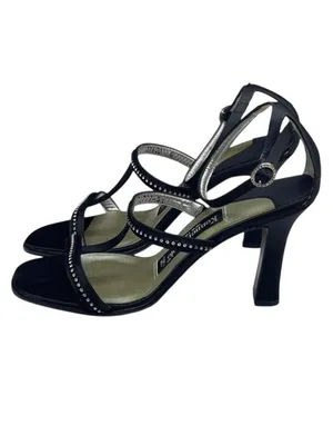 new Kenneth Cole ★ Evening Star Rhinestone Embellished Sandal ★ Black Satin ★ 8M thumbnail 6