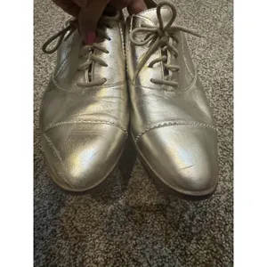 COLE HAAN The Go-to Arden Oxford‎ Shoes Size 10.5B Soft Gold Metallic Leather thumbnail 3