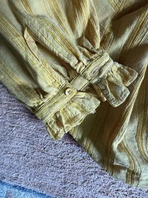 Jade Women’s M Mustard Yellow Ruffle Neck Textured Blouse thumbnail 9