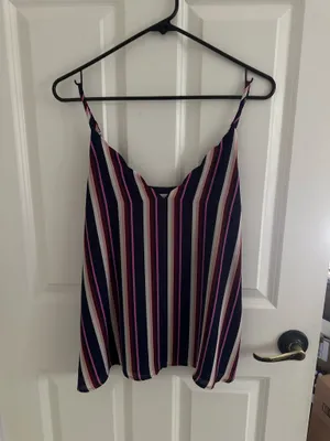 Socialite Tank Top Scalloped Striped thumbnail 1