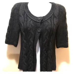 American Eagle short sleeve fisherman sweater matte black M vintage thumbnail 1