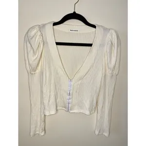 Reformation Einkorn Ribbed Puff Long Sleeve Top thumbnail 5