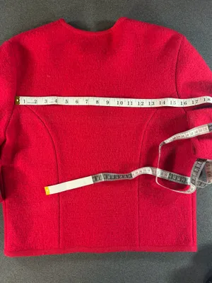 Vintage 1970s Wool Cardigan SIZE 14 100% Pure Wool Moffat Woollens Red Bouclé thumbnail 8