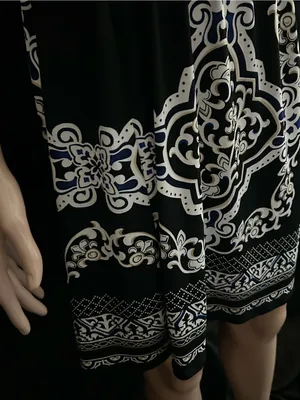 White House Black Market Black & White Printed Strapless Dress thumbnail 6