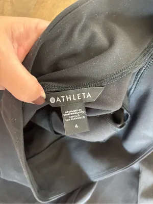 athleta black pleated elastic waist pants thumbnail 3