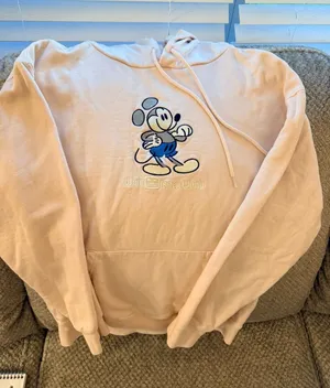 Disney Parks Mickey Mouse Pink Embroidered Hoodie Sweatshirt Size S thumbnail 1