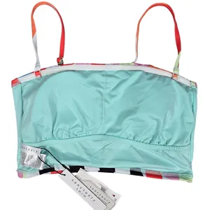 Sanctuary Swim Multi Color Striped Bandeau Bikini Top SABH23401 Small‎ NEW thumbnail 3