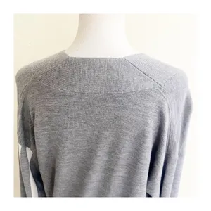 Rag & Bone Sweater Womens XS Gray Diagonal Stripe Merino Wool V-Neck Preppy thumbnail 2