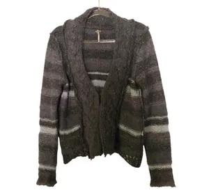 Free People charcoal braided cardigan thumbnail 7