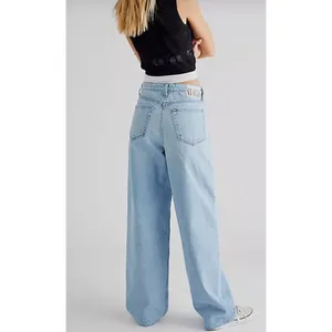 MOTHER Puddle Snacker Jeans Womens 29 Fun Dip Blue High Rise Wide Leg Denim thumbnail 2