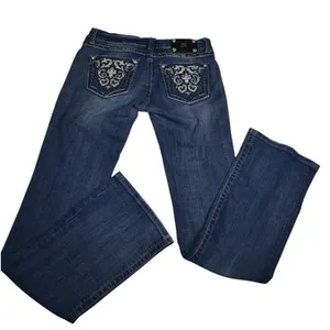 Miss Me JP5311B0 Bootcut Jeans Blue Embellished Pocket Womens 29 Medium Wash thumbnail 3