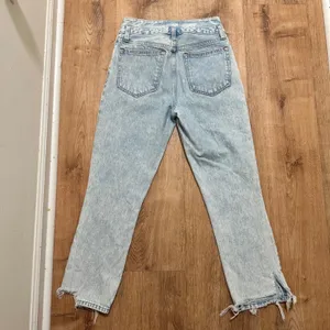 Abercrombie & Fitch | Woman's‎ Distressed High Rise Acid Wash Blue Mom Jeans, 26 thumbnail 2