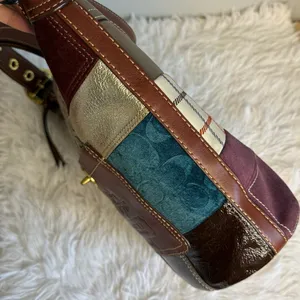 y2k Coach Bleeker 11356 Holiday Patchwork Hobo Bag Purse thumbnail 8