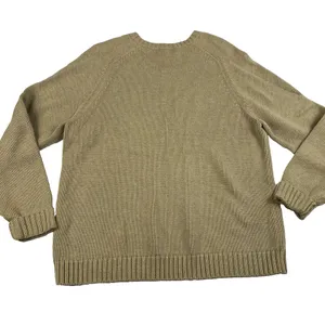 Lands' End V-Neck‎ Sweater Tan Size Large 14-16 Pullover Cotton Japan Classic thumbnail 5