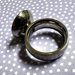 Stainless steel clear rhinestone ring Silver thumbnail 4