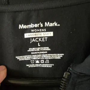 Member's Mark Favorite Soft Jacket Womens L Black Full Zip Hooded Stretch NWT thumbnail 3